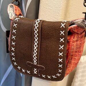 Brown and Red Women's Bag